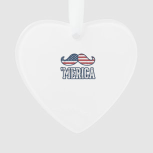 Distressed America Mustache Patriotic Vector Desig Ornament