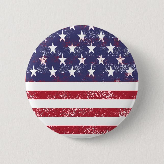 Distressed American Flag 2 Inch Round Button (Front)
