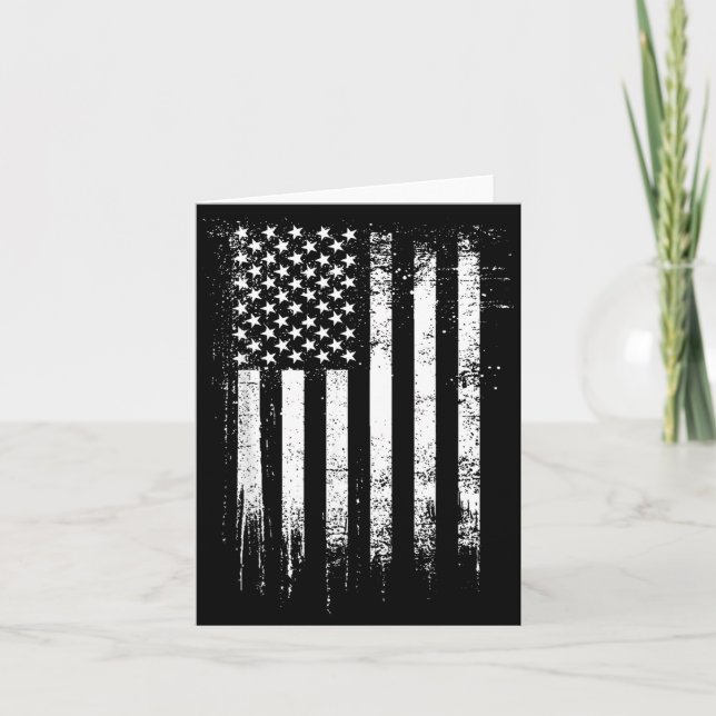Distressed American Flag Black Card (Front)