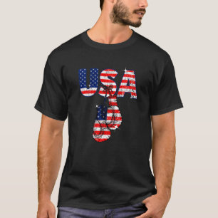 Distressed American Flag Boxing Gloves USA Boxer P T-Shirt