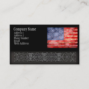 Distressed American Flag Business Card
