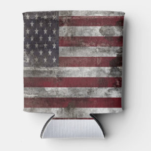 Distressed American Flag  Can Cooler
