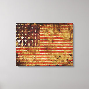 Distressed American Flag Canvas Wrap Print