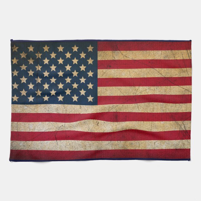 Distressed American Flag Golf Towel (Horizontal)