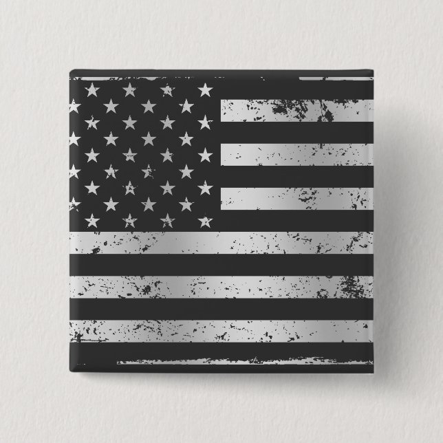 Distressed American Flag II Button (Front)