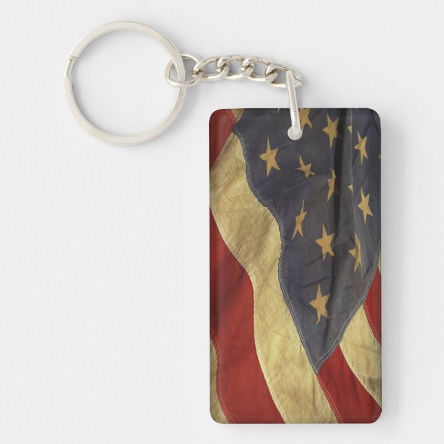 Distressed American Flag Keychain (Front)