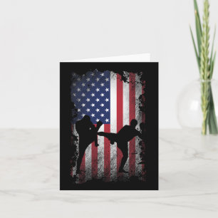 Distressed American Flag Kick Boxing Usa Patriotic Card