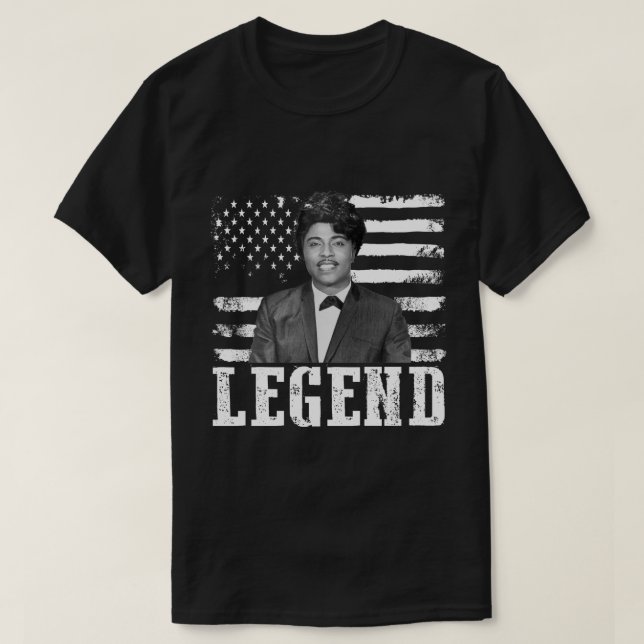 Distressed American Flag Little Richard Singer T-Shirt (Design Front)