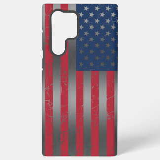 Distressed American Flag Metallic Background Samsung Galaxy Case