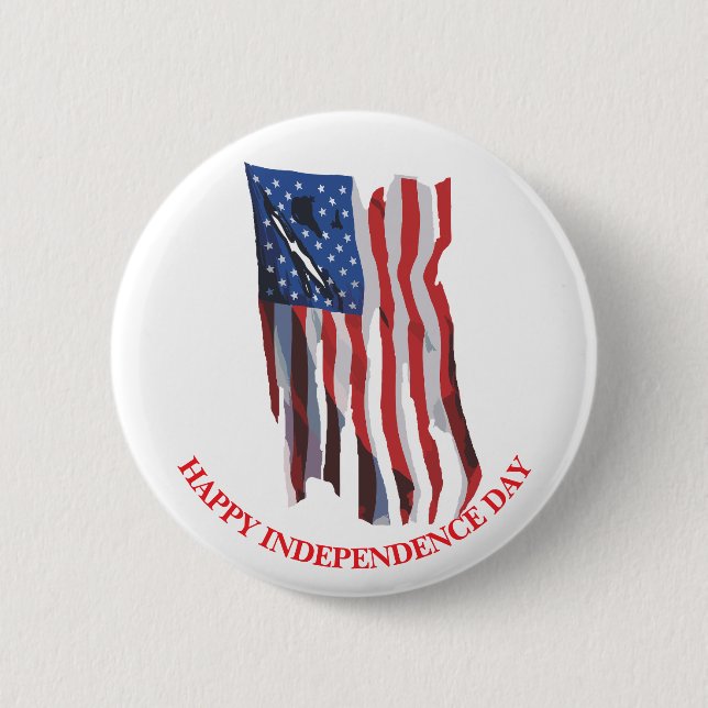 Distressed American Flag Patriotic Custom 2 Inch Round Button (Front)