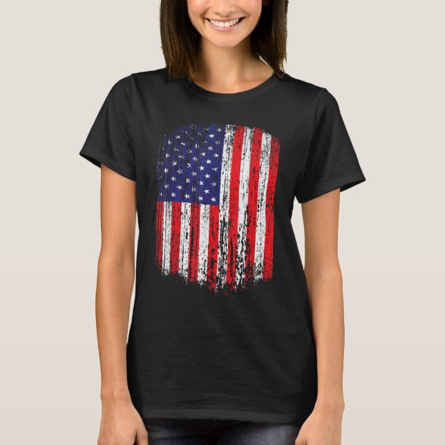 Distressed American Flag Patriotic T-Shirt (Front)