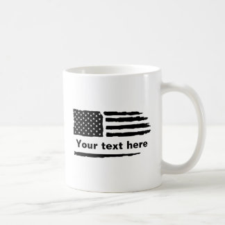 Distressed American Flag - Personalized - Custom Coffee Mug