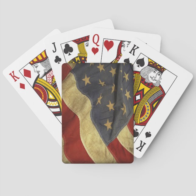Distressed American Flag Playing Cards (Back)