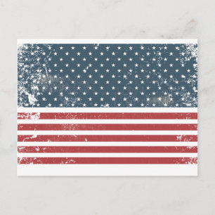 distressed american flag postcard