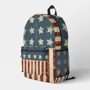 Distressed American Flag Printed Backpack