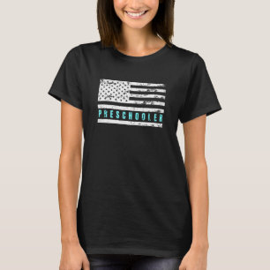 Distressed American Flag Proud Patriotic Preschool T-Shirt