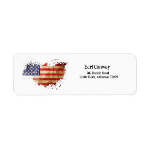 Distressed American Flag Return Address