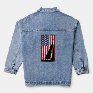 Distressed American Flag Sailing  Denim Jacket