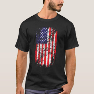 Distressed American Flag T Shirt Faded USA Flag