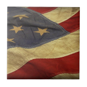 Distressed American Flag Tile