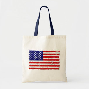 Distressed American Flag Tote Bag