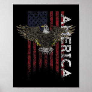 Distressed American Flag Vintage Usa Flags Men Wom Poster