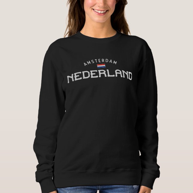 Distressed Amsterdam Nederland (Netherlands) Sweatshirt (Front)