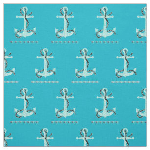 Distressed Anchor Turquoise DADB Fabric