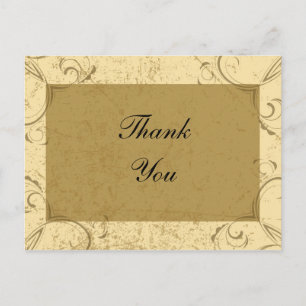 Distressed and Elegant Thank You Postcard
