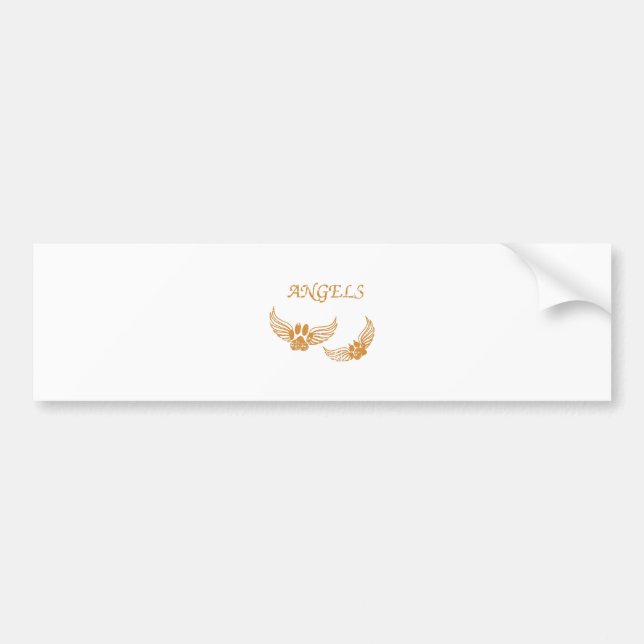 Distressed Angel Pet Paws Bumper Sticker (Front)