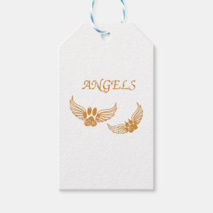 Distressed Angel Pet Paws Gift Tags