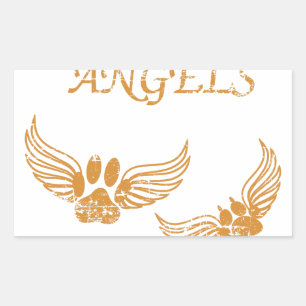 Distressed Angel Pet Paws Sticker