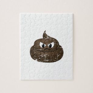 Distressed Angry Cartoon Poop Jigsaw Puzzle