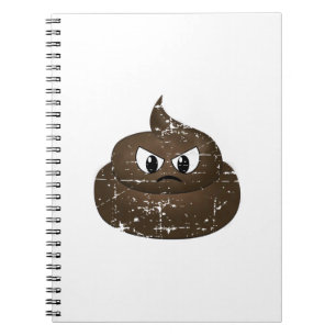 Distressed Angry Cartoon Poop Notebook