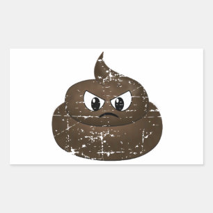 Distressed Angry Cartoon Poop Sticker