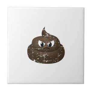 Distressed Angry Cartoon Poop Tile