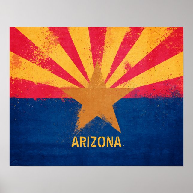 Distressed Arizona State Flag   Poster (Front)