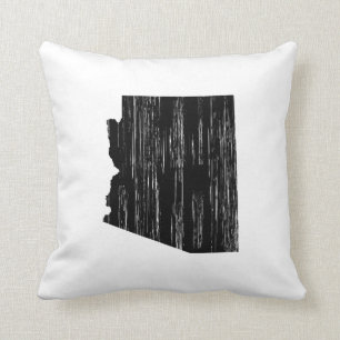 Distressed Arizona State Outline Throw Pillow