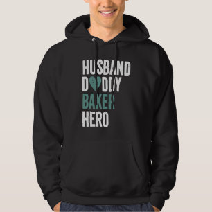 Distressed Baker  Husband Daddy Baker Hero Hoodie