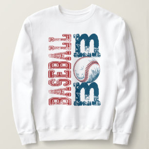 Distressed Baseball Season Mom Graphic Sweatshirt