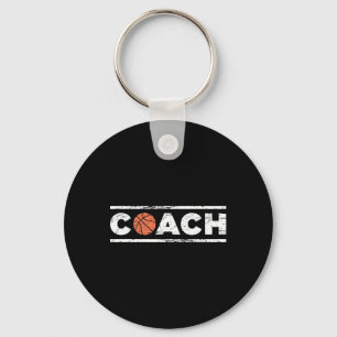 Distressed Basketball Coach Keychain