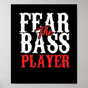 Distressed Bass Guitarist Typography Awesome Poster
