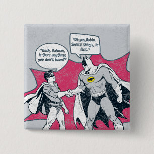 Distressed Batman And Robin Handshake 2 Inch Square Button