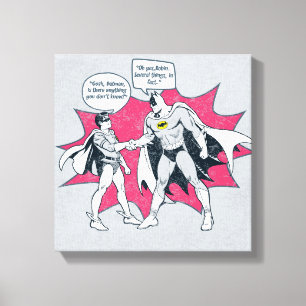 Distressed Batman And Robin Handshake Canvas Print