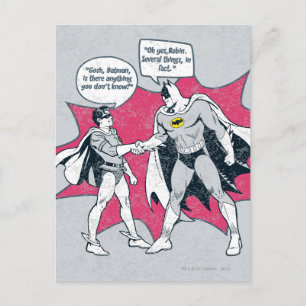 Distressed Batman And Robin Handshake Postcard