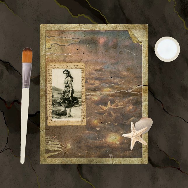 Distressed Beach Scrapbook Paper (Creator Uploaded)