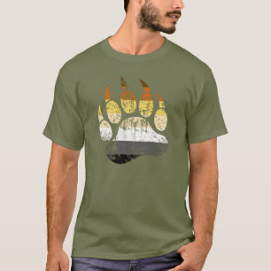 Distressed Bear Pride Flag Bear paw T-Shirt