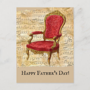 Distressed Beige Sheet Music Classic Fathers Day Postcard