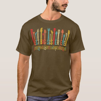 Distressed Best Big Sister Ever Mommy Guitar Mothe T-Shirt