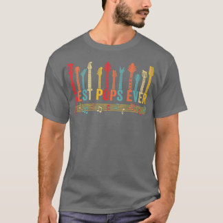 Distressed Best Pops Ever Daddy Guitar Fathers Day T-Shirt